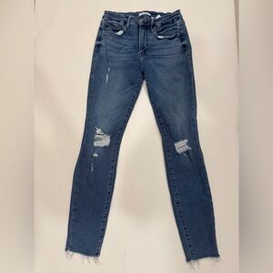 Good American Dark Blue Distressed Skinny Jeans